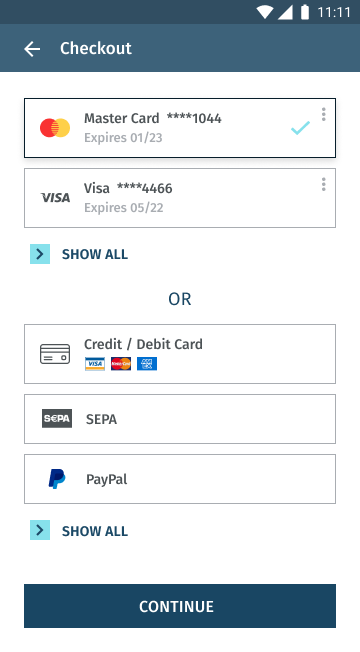 Select payment  method